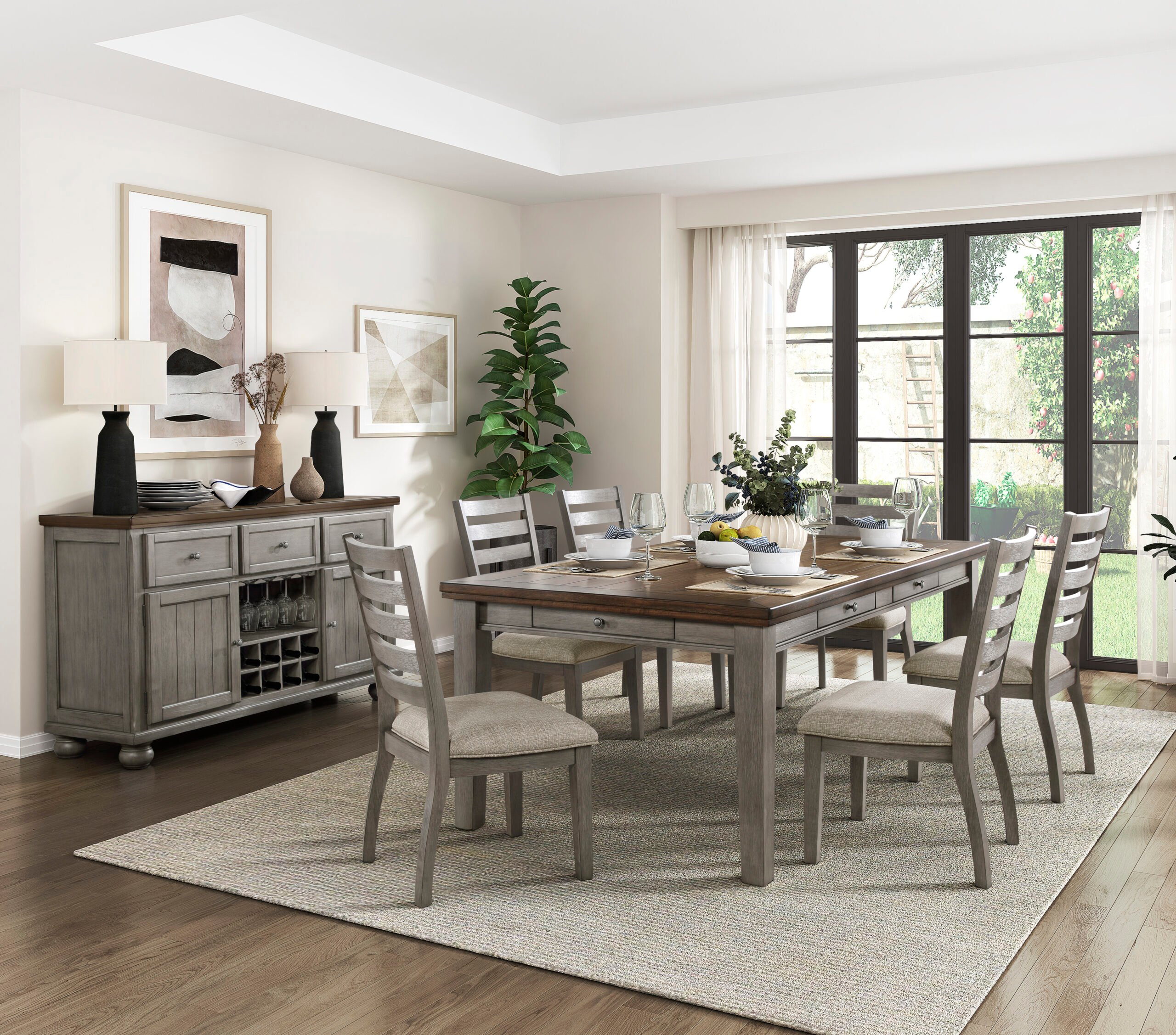 TIGARD-GREY-scaled-1.jpg Tigard Dining Set for 8 - Grey - Image 1