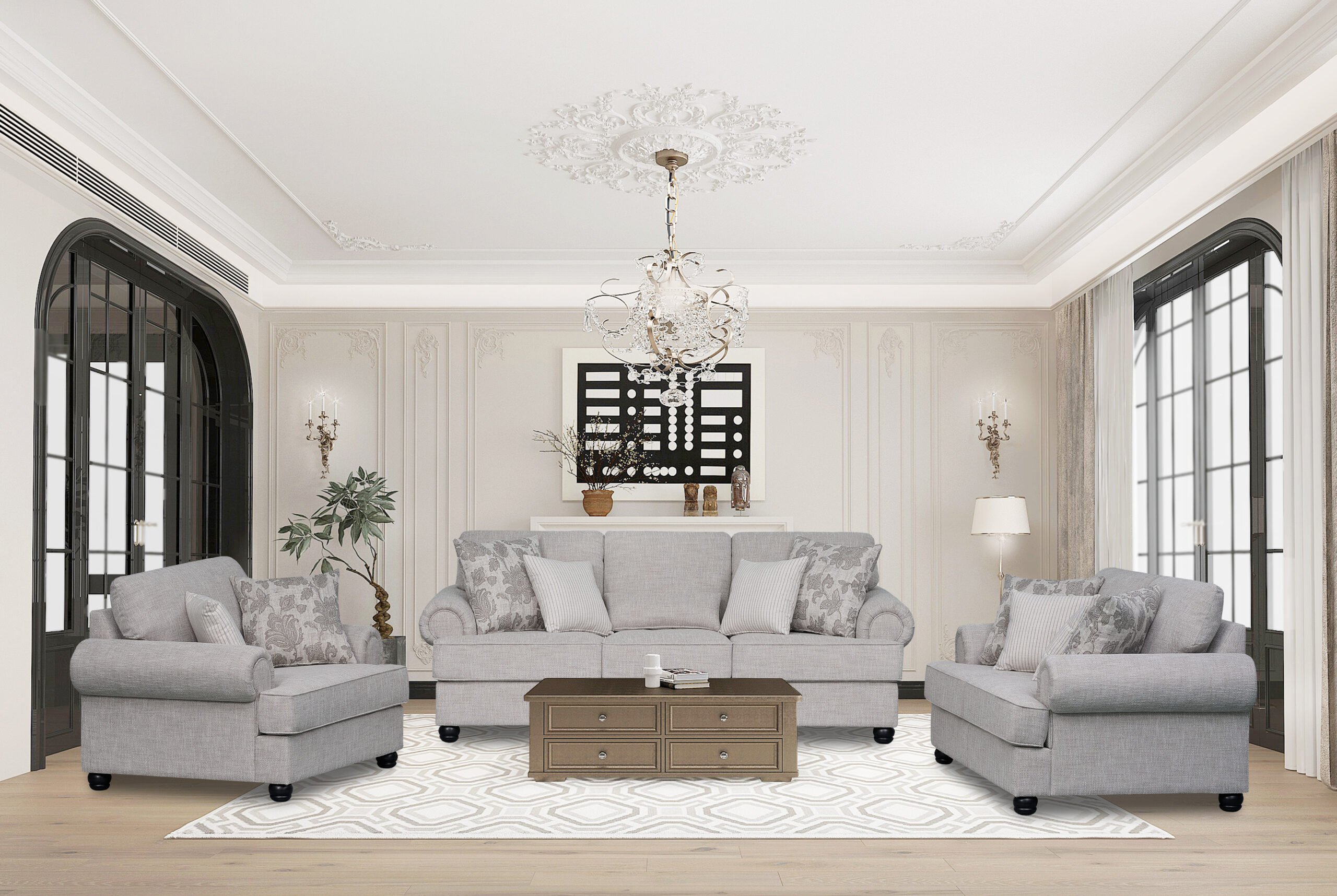 3 New Luther 6 Seater Sofa - Image 1