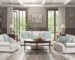 Modern sofa set in a stylish Kenyan living room – 3-seater recliner with coffee table and TV stand