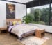 Modern king size bed with dresser and bedside table on sale at Victoria Homestore Kenya