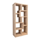 Amia Display Cabinet with glass doors in oak and black finish – modern furniture in Kenya