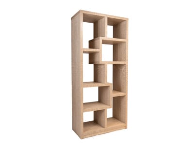 Amia Display Cabinet with glass doors in oak and black finish – modern furniture in Kenya