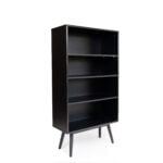 Black 4-Shelf Bookshelf – Modern Book Rack Available in White