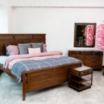 Georgina King Bed with tufted headboard in modern bedroom setting
