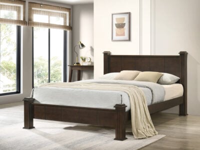 Alisdair Queen Size Sleigh Bed – Dark Wood Classic Bed Frame – Victoria Homestore Kenya