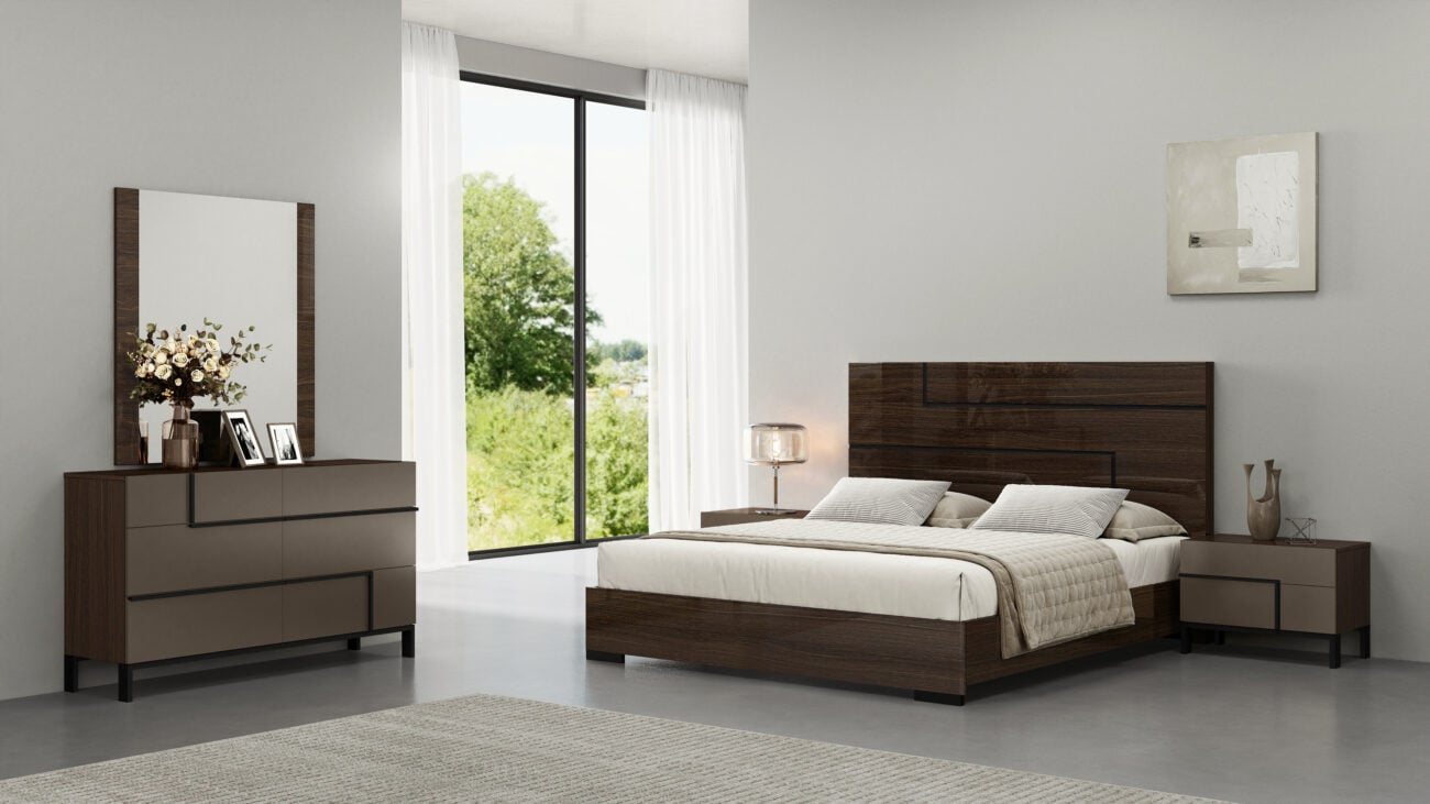 Fortman King Size Bed – Wooden Frame with Panel Headboard – Victoria Homestore Kenya