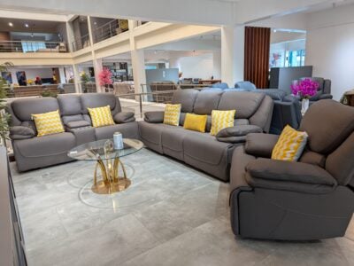 Fahari 6 Seater Recliner Sofa Set in Fabric – Manual Reclining – Victoria Homestore Kenya