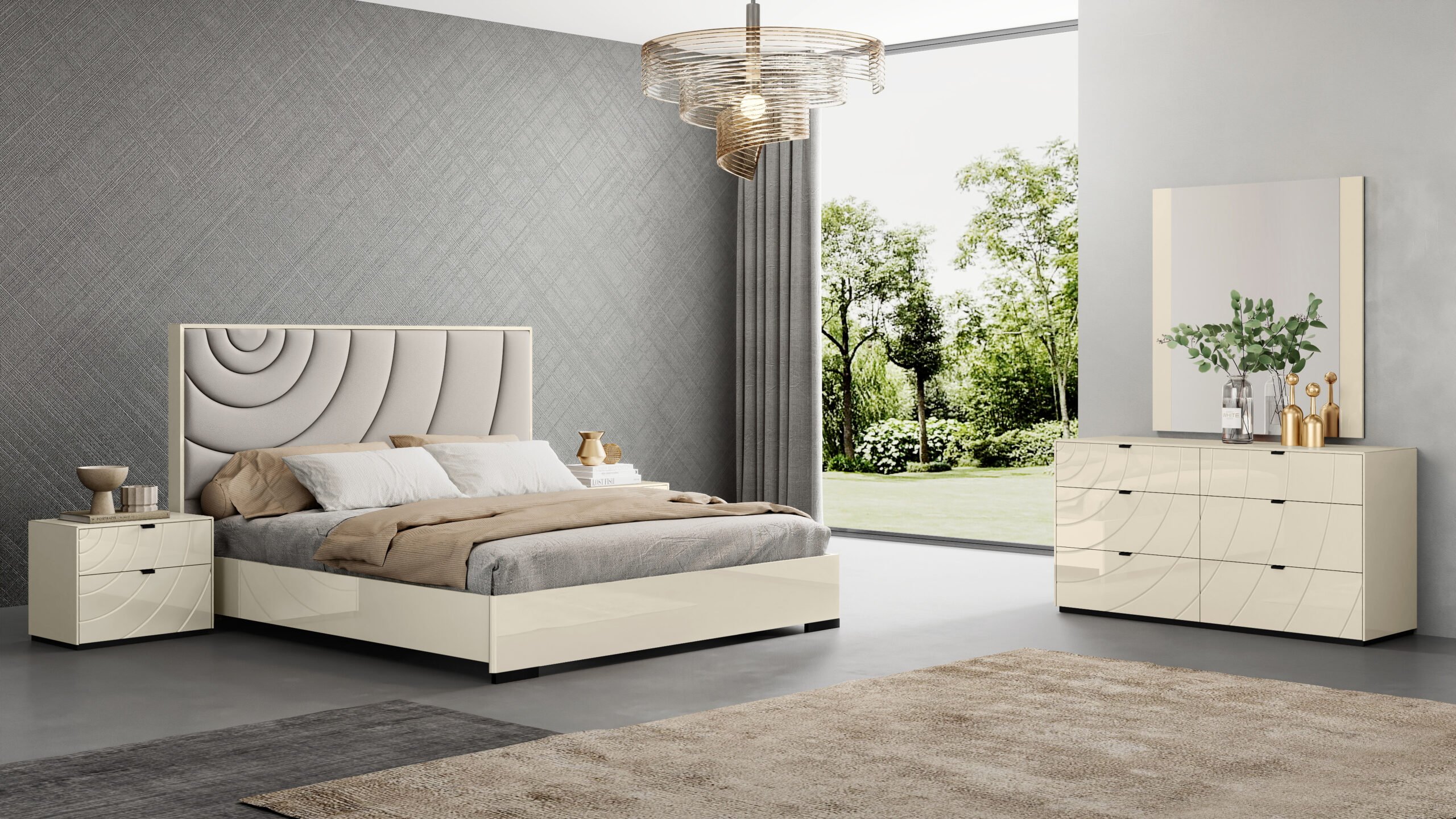 Rencott King Size Bed – Wooden Frame with Upholstered Headboard – Victoria Homestore Kenya