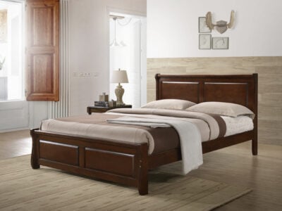 Shawburn Double Bed – Brown Wooden Frame for Bedroom – Victoria Homestore Kenya