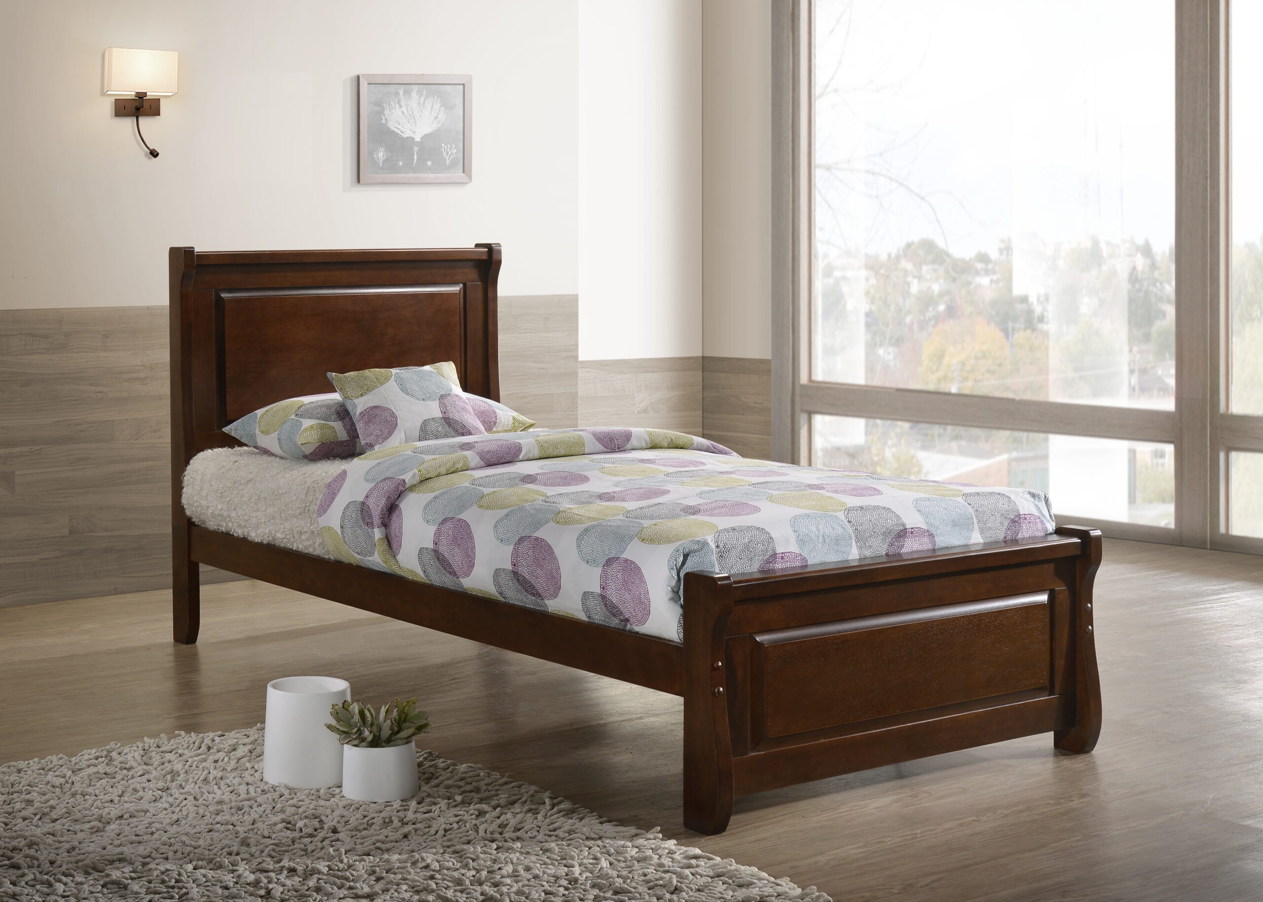 Shawburn single bed Shawburn Single Bed – White and Grey Wooden Bed Frame for Kids or Guest Room – Victoria Homestore Kenya