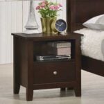 Shelburn Wooden Night Stand – Bedside Table with Drawer and Shelf – Victoria Homestore Kenya