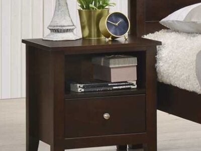 Shelburn Wooden Night Stand – Bedside Table with Drawer and Shelf – Victoria Homestore Kenya