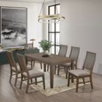 Valebeck 6 Seater Rustic Wooden Dining Table with Upholstered Chairs – Victoria Homestore Kenya