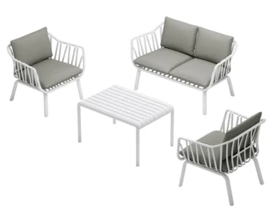 Glosco warm grey plastic outdoor lounge set with cushions – Victoria Homestore Kenya