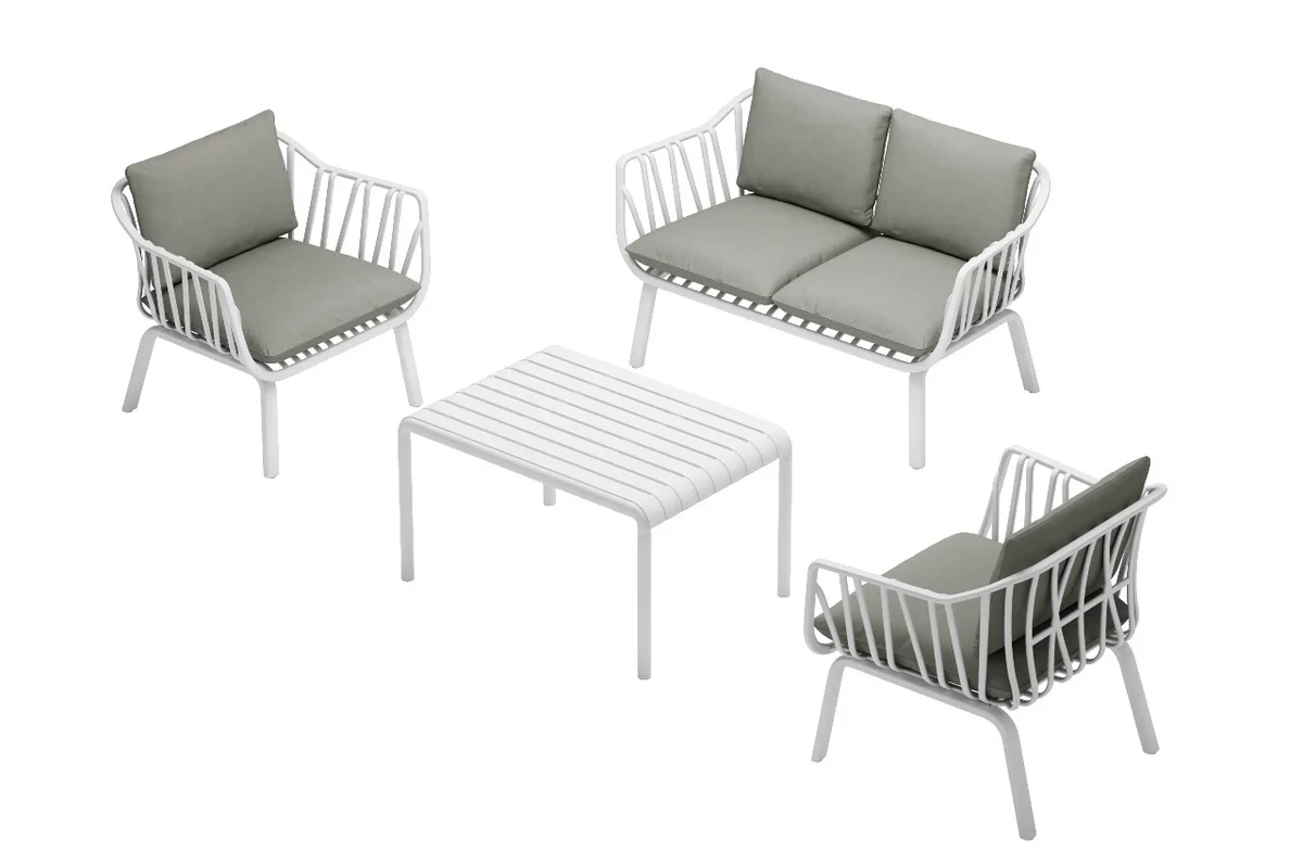 Glosco warm grey plastic outdoor lounge set with cushions – Victoria Homestore Kenya