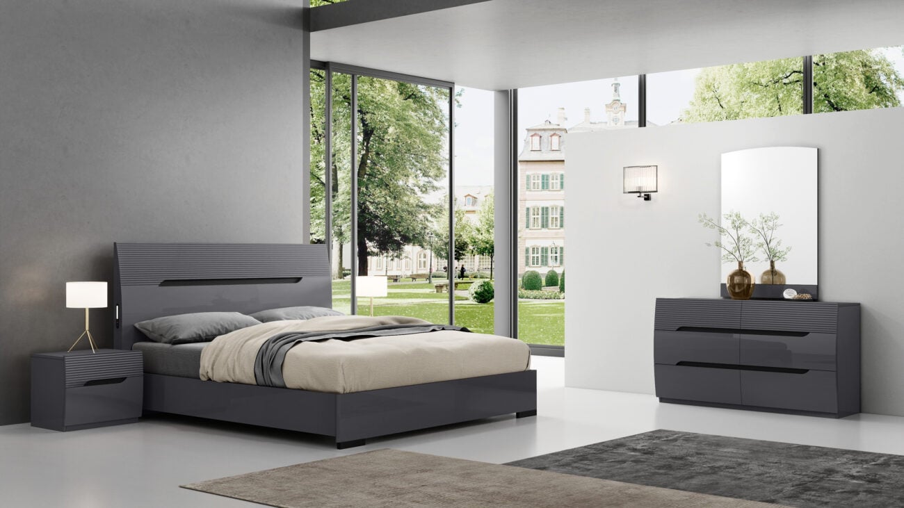 Wynnlow King Bed 183x203cm with LED Night Light – Wooden Bed Frame – Victoria Homestore Kenya