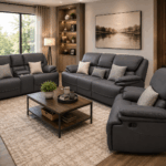Fahari 6 Seater Recliner Sofa Set in Fabric – Manual Reclining – Victoria Homestore Kenya