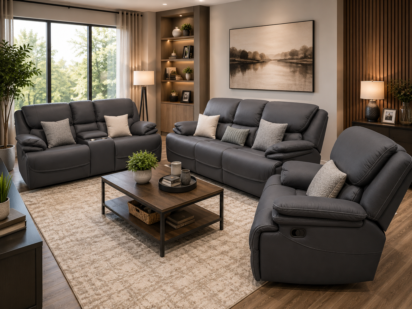 fahari Fahari 6 Seater Recliner Sofa Set in Fabric – Manual Reclining – Victoria Homestore Kenya