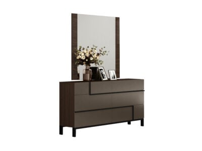 Fortman Wooden Dresser with 6 Drawers and Mirror – Victoria Homestore Kenya