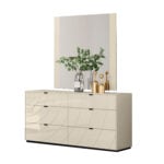 Rencott Wooden Dresser with Mirror – 3 Drawers and Side Shelves – Victoria Homestore Kenya