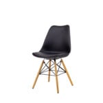 Sardinia black plastic breakout chair with wooden legs – Victoria Homestore Kenya