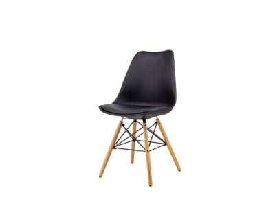 Sardinia black plastic breakout chair with wooden legs – Victoria Homestore Kenya
