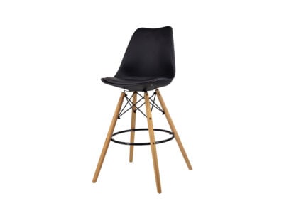 Sardinia black counter height chair with wooden legs – Victoria Homestore Kenya