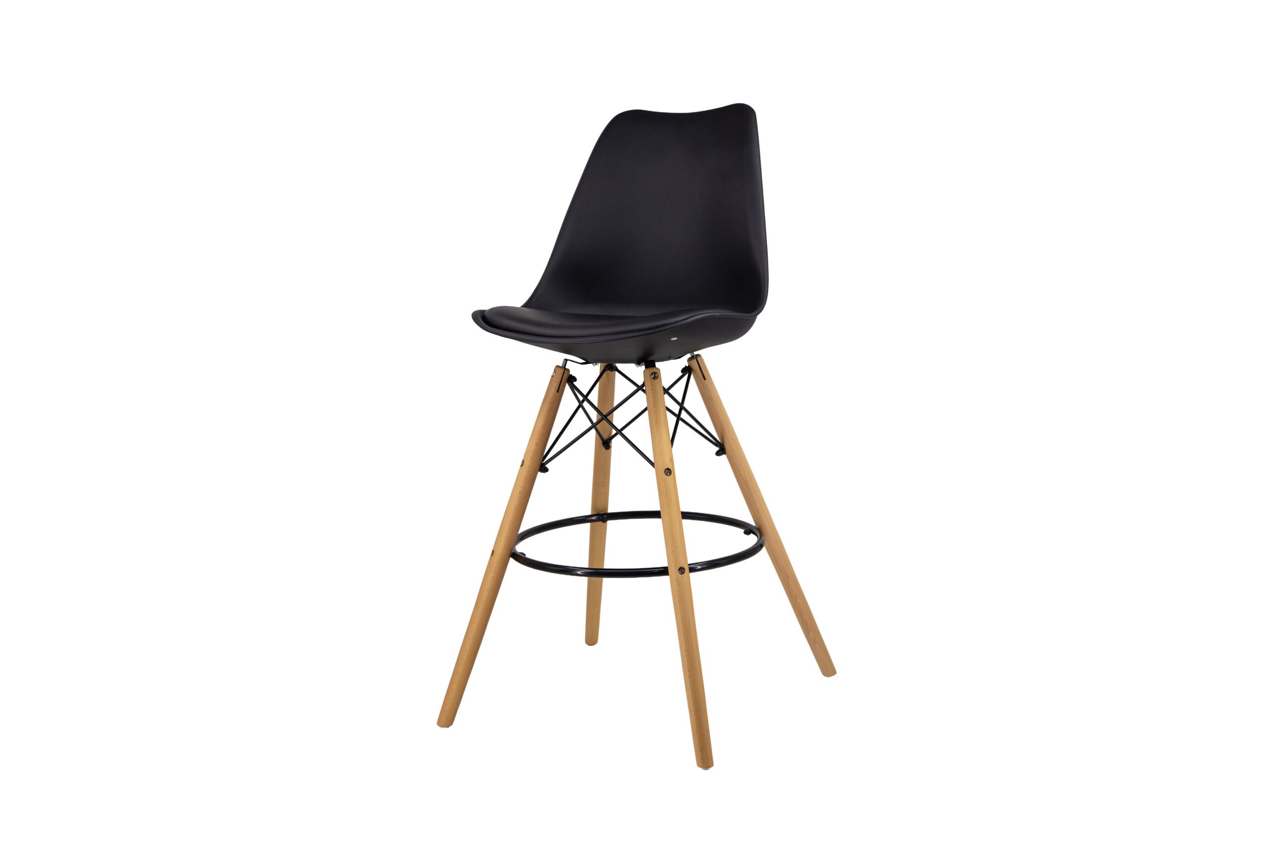 sardinia counter - black1 Sardinia black counter height chair with wooden legs – Victoria Homestore Kenya
