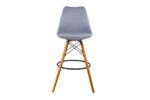 Sardinia grey counter height chair with wooden legs – Victoria Homestore Kenya