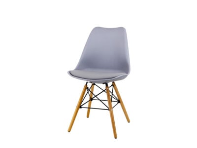 Sardinia grey plastic breakout chair with wooden legs – Victoria Homestore Kenya