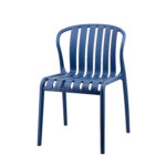 Veramond blue plastic breakout chair with wooden legs – Victoria Homestore Kenya
