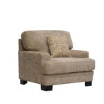 Cashton Single-Seater Sofa in Brown with Fabric Upholstery