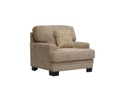 Cashton Single-Seater Sofa in Brown with Fabric Upholstery