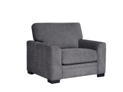 Marvin Single Seater Sofa in Dark Grey – Modern Single Fabric Sofa for Living Room Kenya