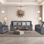 Marvin 6-Seater Sofa in Dark Grey – Spacious Modern Fabric Sofa for Living Room Kenya