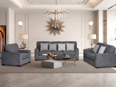 Marvin 6-Seater Sofa in Dark Grey – Spacious Modern Fabric Sofa for Living Room Kenya