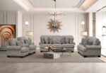 Laylabrook 6-Seater Sofa in Light Gray Fabric Upholstery