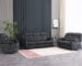 grey 5 seater fabric recliner sofa set with manual reclining seats and padded armrests for living room