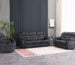 grey 5 seater fabric recliner sofa set with manual reclining seats and padded armrests for living room