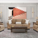 wander 6 seater sofa set with rolled arms and fabric cushions – modern sofa set in Kenya from Victoria Homestore