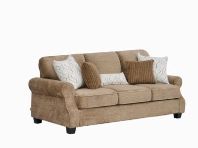 wander 3 seater sofa with rolled arms and fabric cushions – modern sofa in Kenya from Victoria Homestore