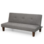 Cariton grey sofa bed with tufted design and wooden legs – modern convertible sofa bed in Kenya from Victoria Homestore