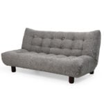 freedan grey sofa bed with tufted cushioning and round wooden legs – modern convertible sofa bed in Kenya from Victoria Homestore