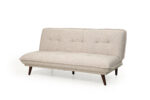 BRECKINGTON beige sofa bed with tufted design and wooden legs – modern convertible sofa bed in Kenya from Victoria Homestore