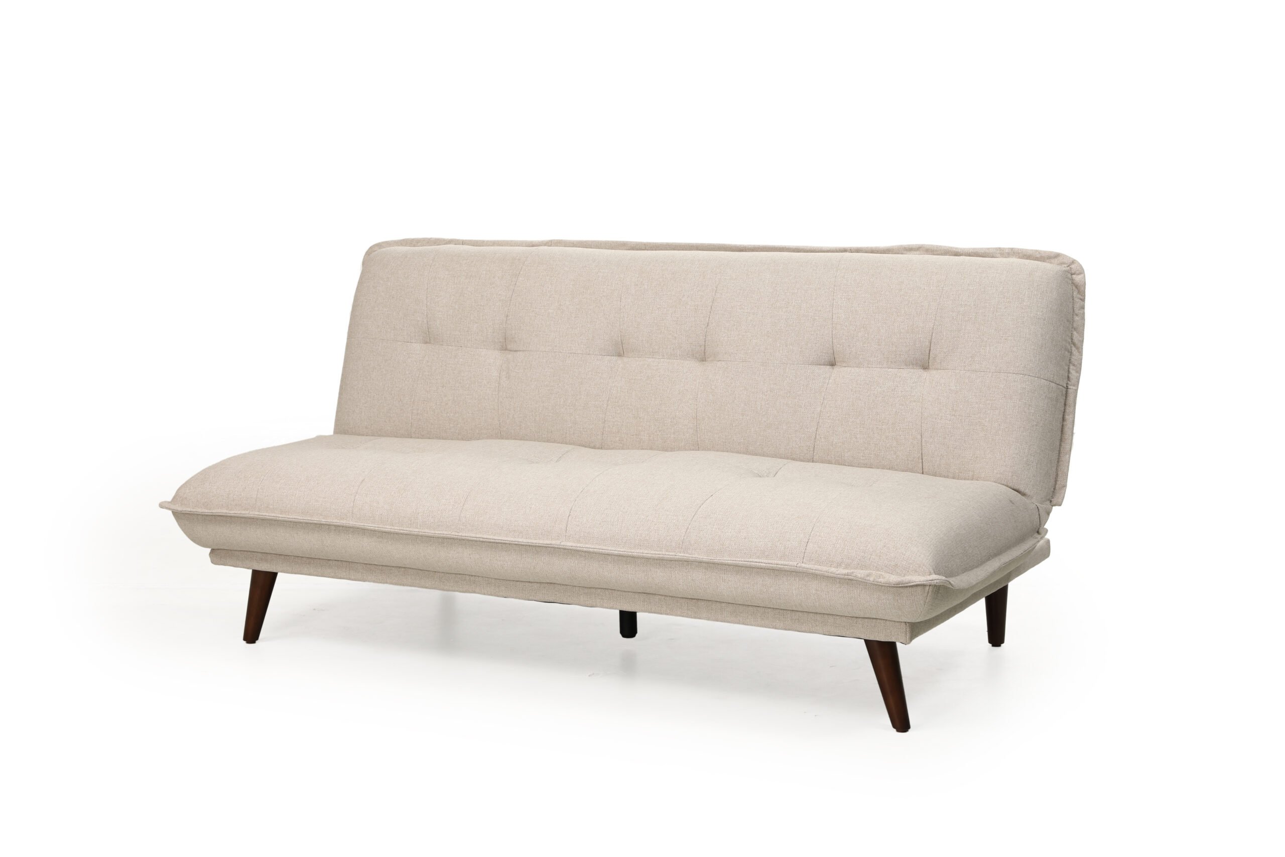 IMG_0747 BRECKINGTON beige sofa bed with tufted design and wooden legs – modern convertible sofa bed in Kenya from Victoria Homestore