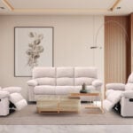 New Fabio 5 Seater Recliner Sofa Set in Light Gray – Modern Living Room Furniture Kenya