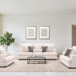 Rannis 6 Seater Sofa in Beige Color – Modern Sofa Set for Living Room Kenya