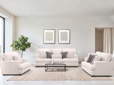 Rannis 6 Seater Sofa in Beige Color – Modern Sofa Set for Living Room Kenya