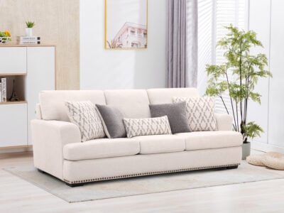 Rannis Three Seater Sofa in Beige – Modern Living Room Sofa Kenya