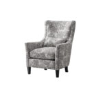 Brettner Accent Chair in Kenyan home interior – stylish upholstered armchair with wooden legs.